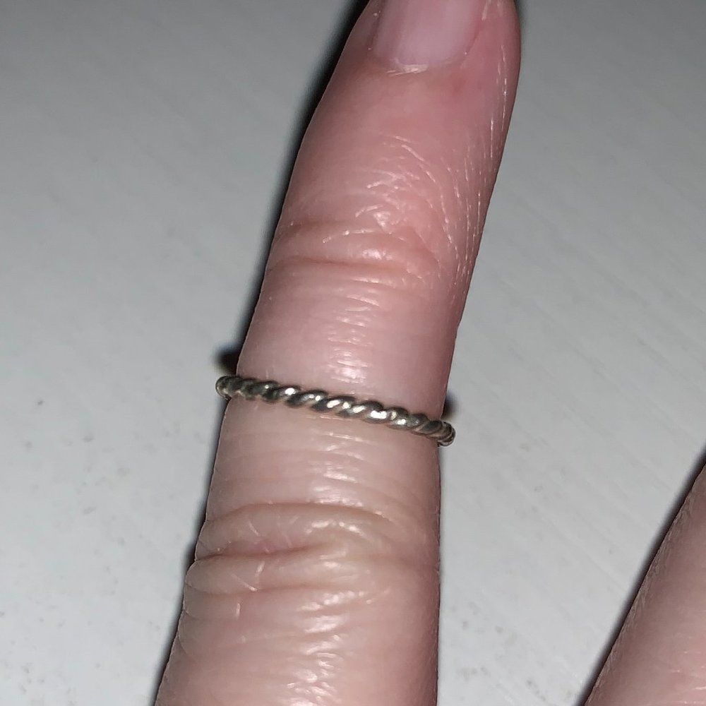 3/4 1.4mm Sterling Silver Thin Twist Ring